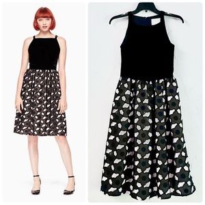 Kate Spade NWT Poppy Lace Cutwork Fit & Flare Velvet Sleeveless Dress, XS/00